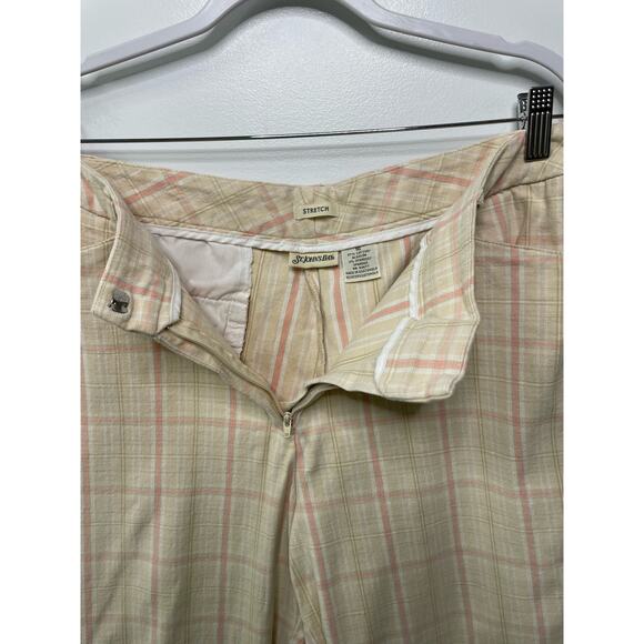 St. John's Bay Stretch Check High Rise Capri Pants Cream Golf Country Club 16 - Picture 4 of 9
